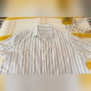 Lucky Brand Blue and White Casual Button Down Shirt